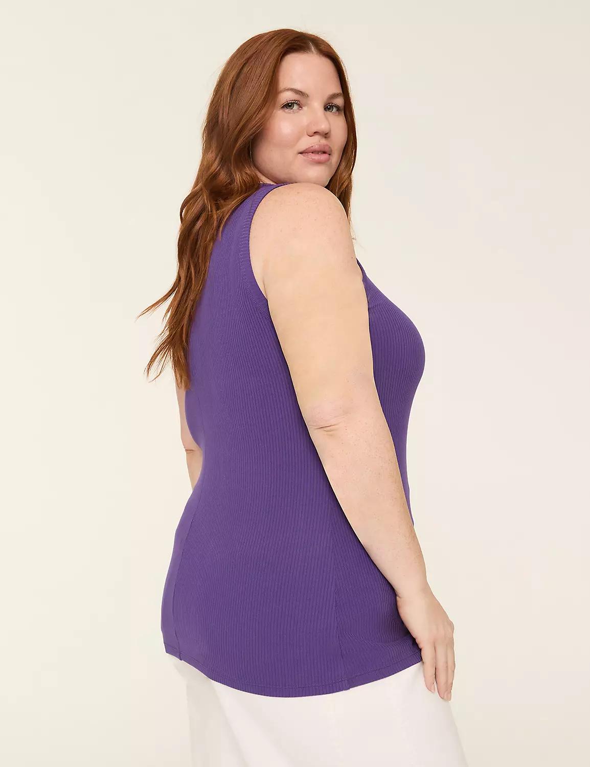 High-Neck Rib Tank Product Image