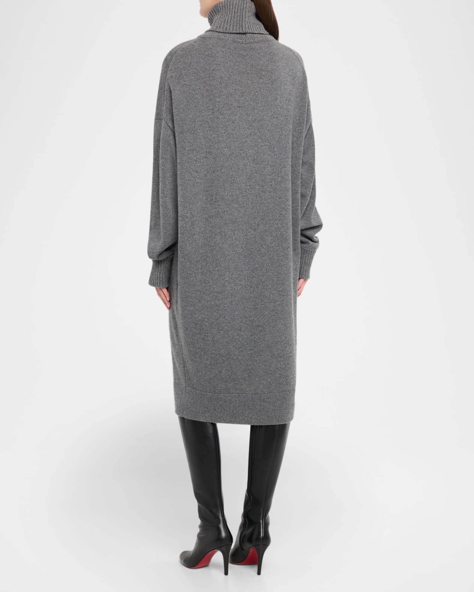 Turtleneck Cashmere Midi Sweater Dress Product Image