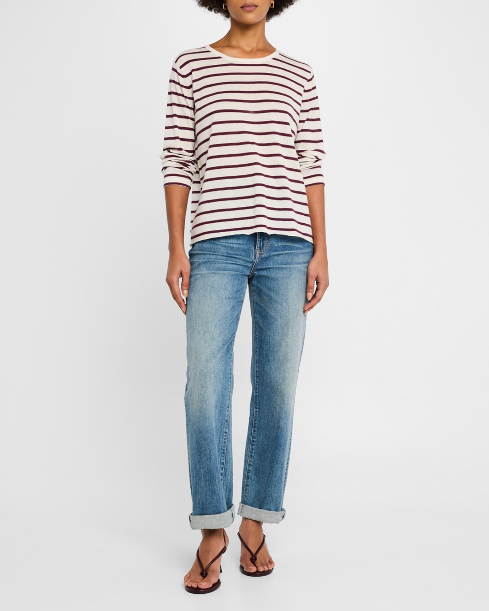 Striped Machine-Washable Cashmere Sweater Product Image