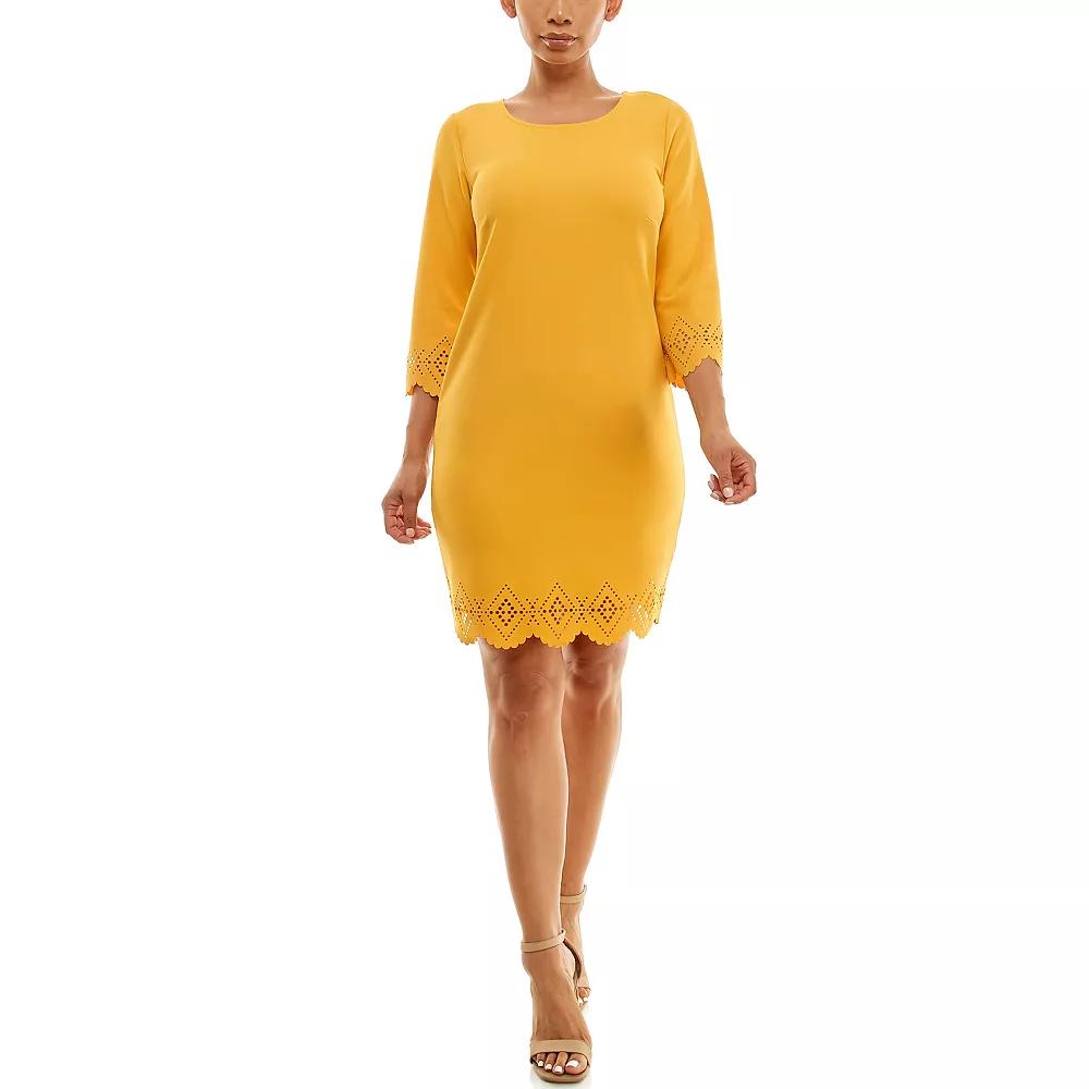 Women's Nina Leonard Laser Cut Dress,  Product Image