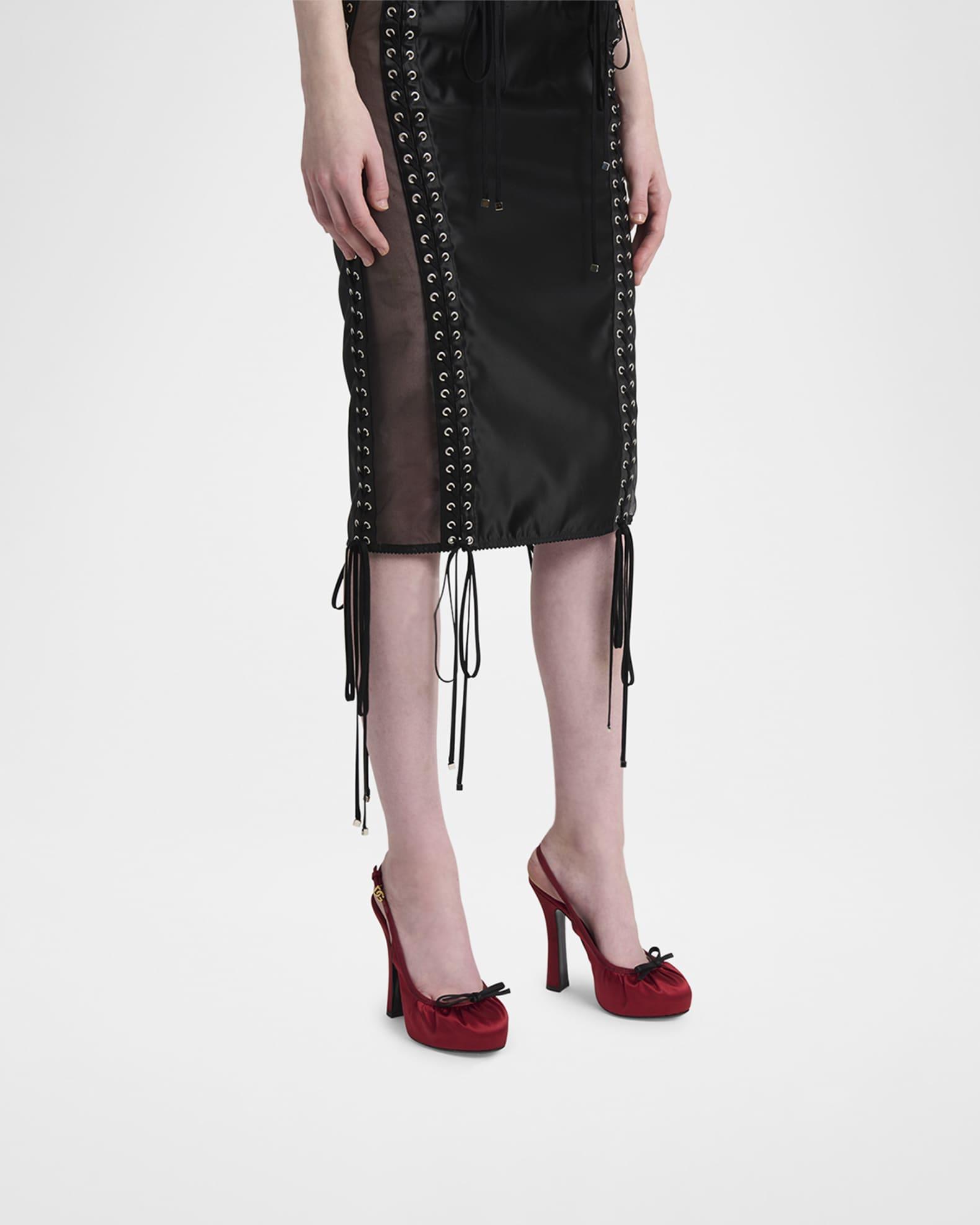 Satin Bow Slingback Ballerina Pumps Product Image