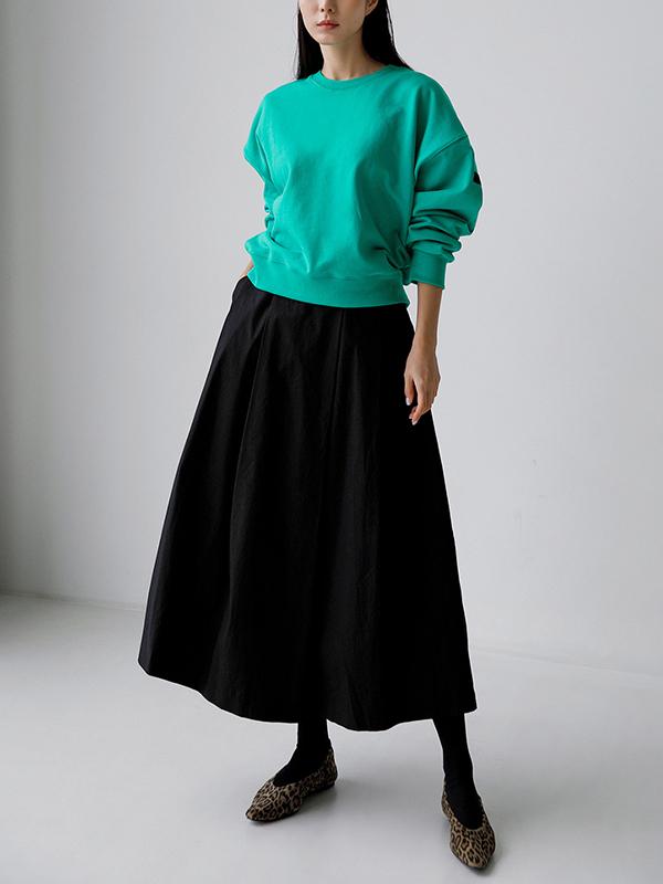 A-Line Loose Solid Color Skirts Bottoms Product Image