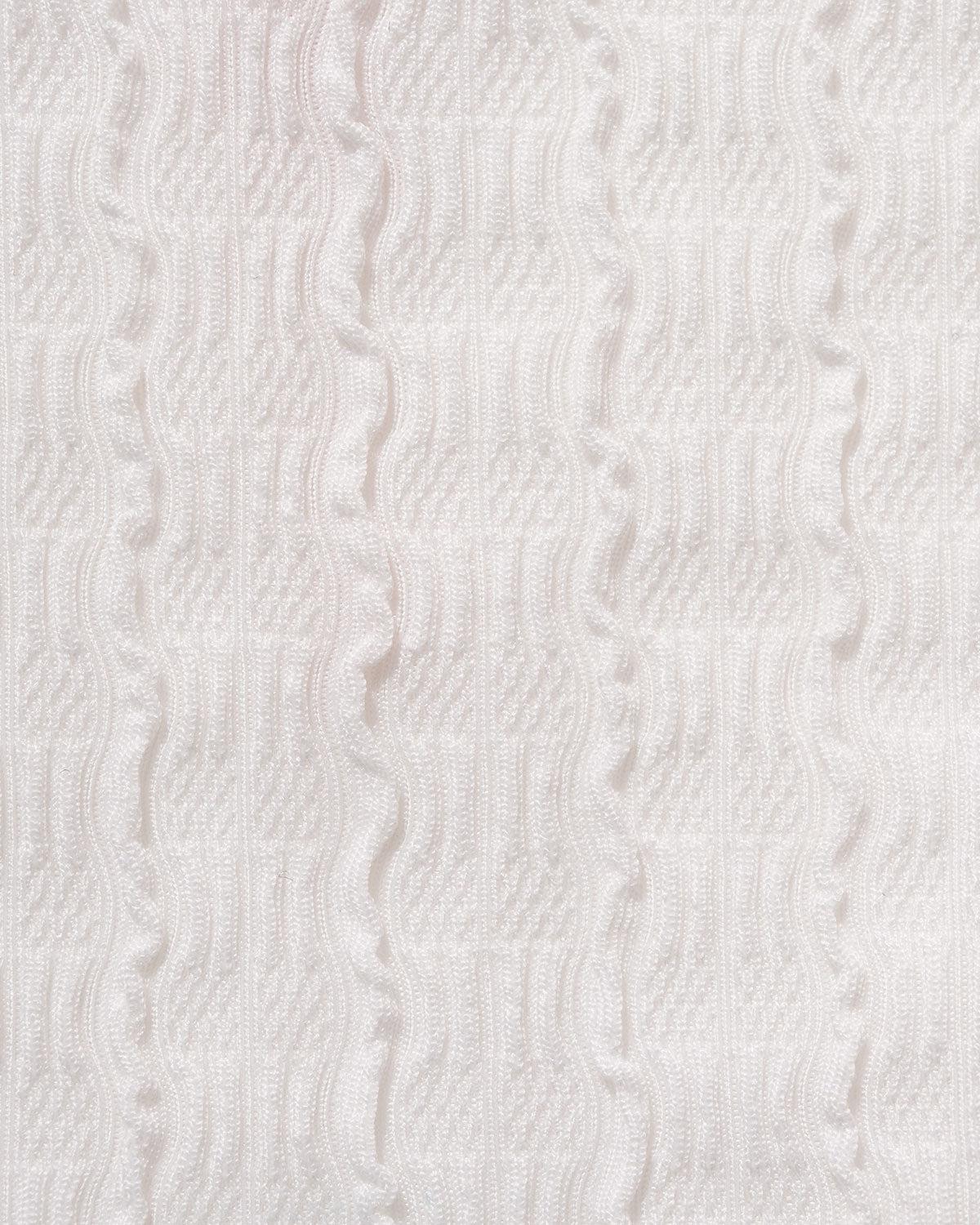 White V Neck Textured Bralette Bikini Set Product Image