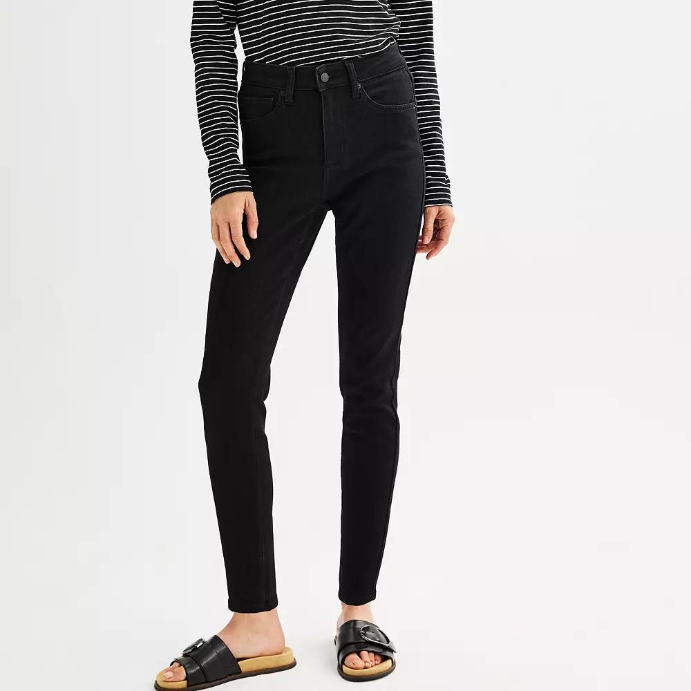 Women's Sonoma Goods For Life® High Rise Skinny Jeans, Size: 6 Regular, Black Product Image