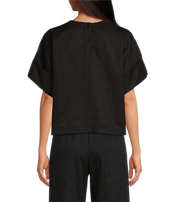 COREY LYNN CALTER Juni Woven Embroidered Sequin Crew Neck Short Sleeve Top Product Image