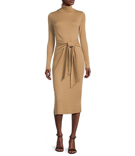 Lauren Ralph Lauren Tie-Front Long Sleeve Turtleneck Dress Product Image