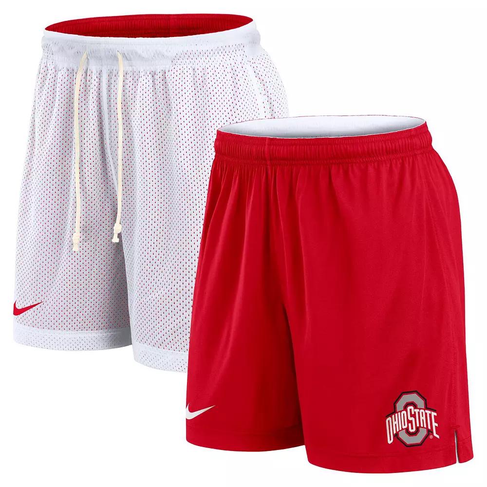 Men's Nike White/Scarlet Ohio State Buckeyes Primetime Reversible Performance Shorts,  Product Image