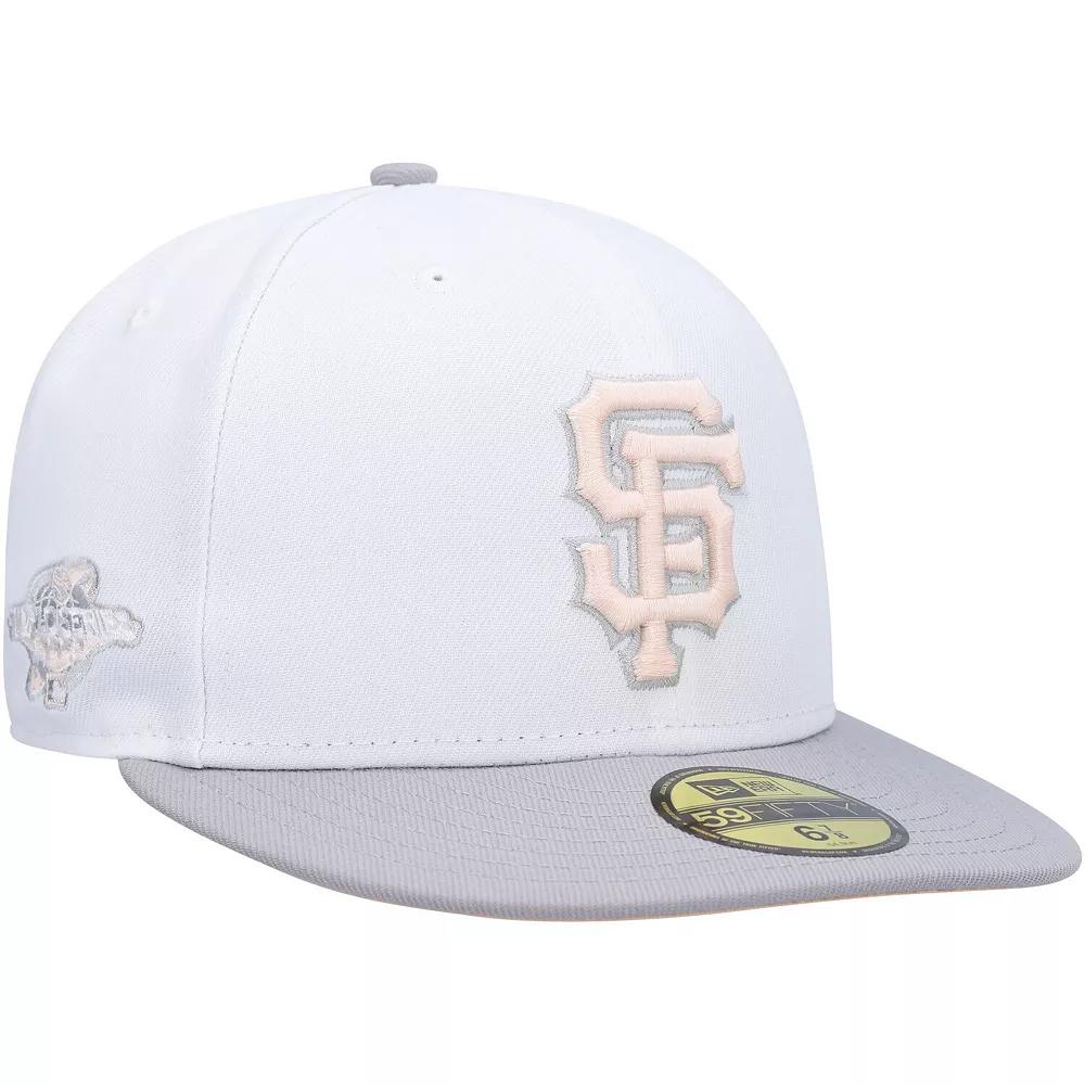 Men's New Era White/Gray San Francisco Giants 2002 World Series Side Patch Undervisor 59FIFTY Fitted Hat,  Product Image