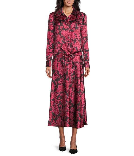 Preston & York Janet Printed Satin Coordinating A-Line Skirt Product Image