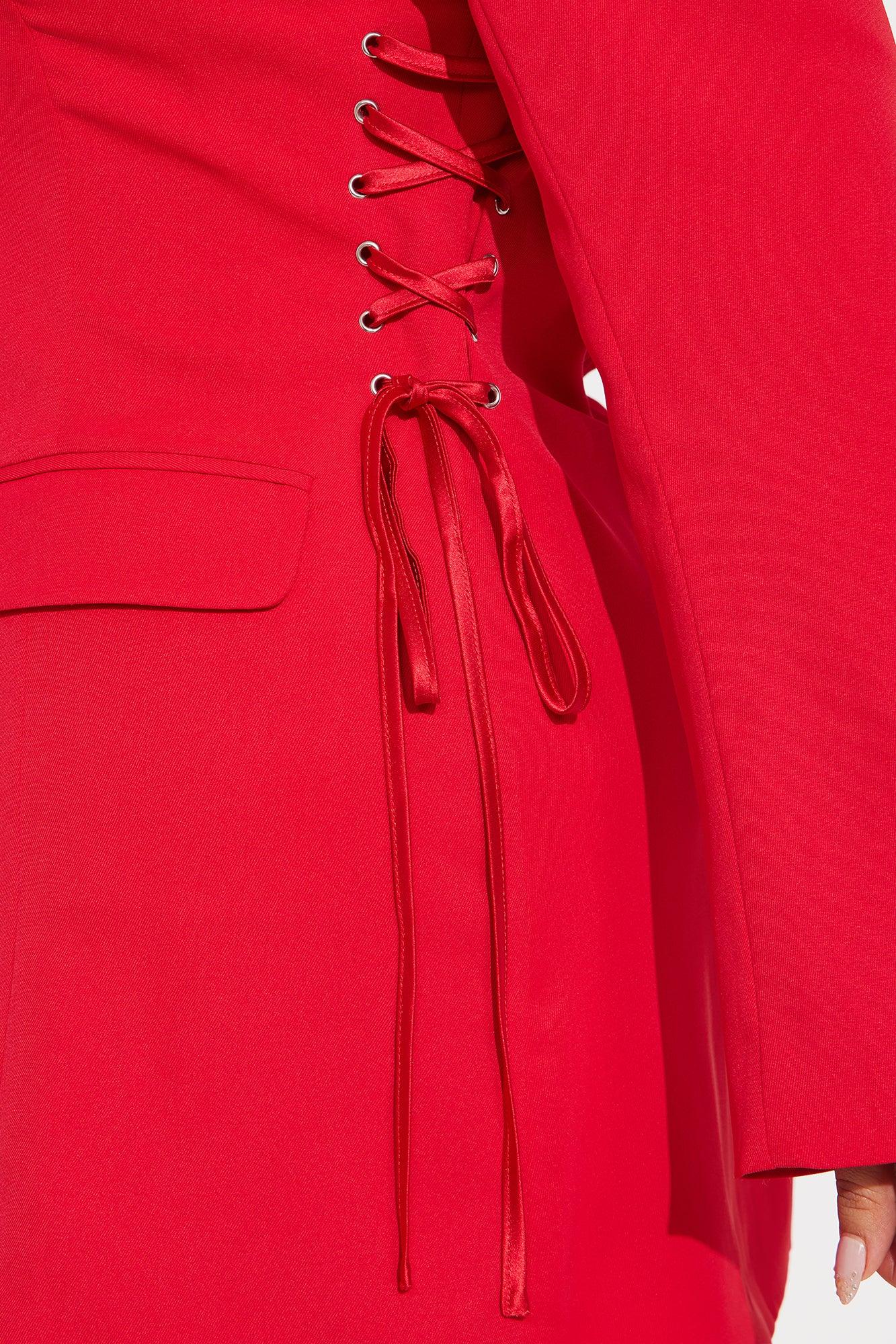 Jade Blazer Mini Dress - Red Product Image