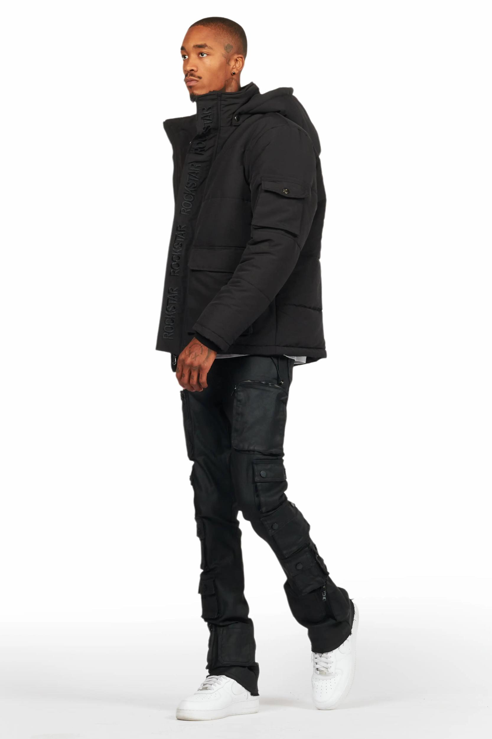 Adley Black Utility Puffer Jacket Male Product Image