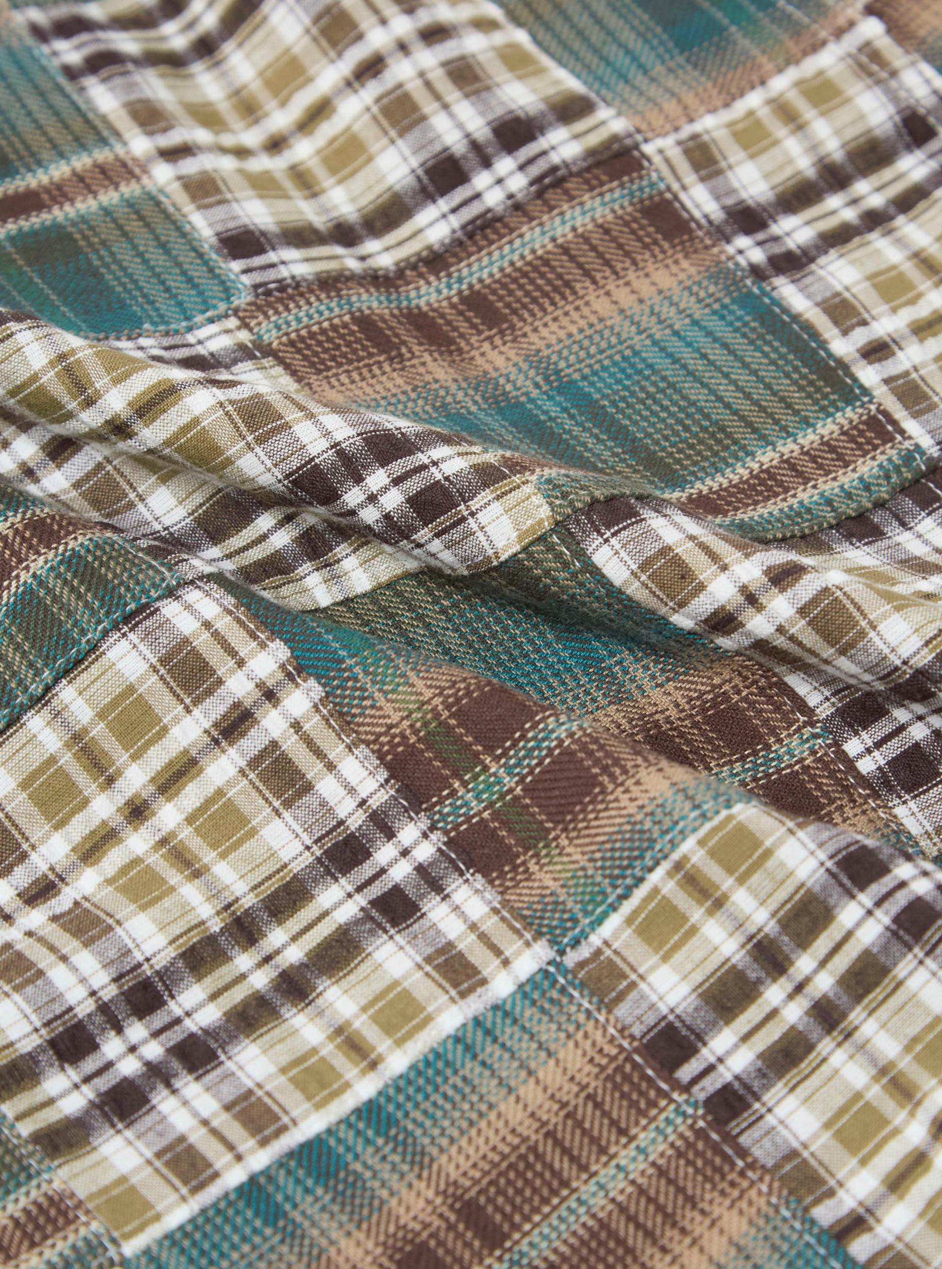 Green Patchwork Madras Pyjama Short Product Image