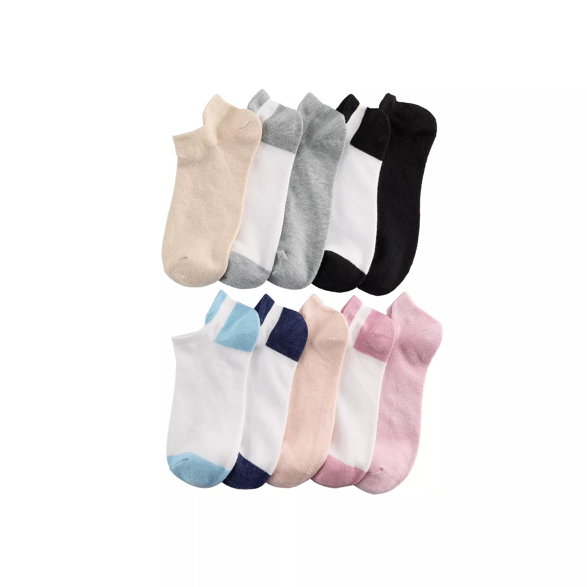 Women's Sonoma Goods For Life® 10-Pack Plain Knit Tab No-Show Socks, Size: 9-11, Lt Blue Product Image