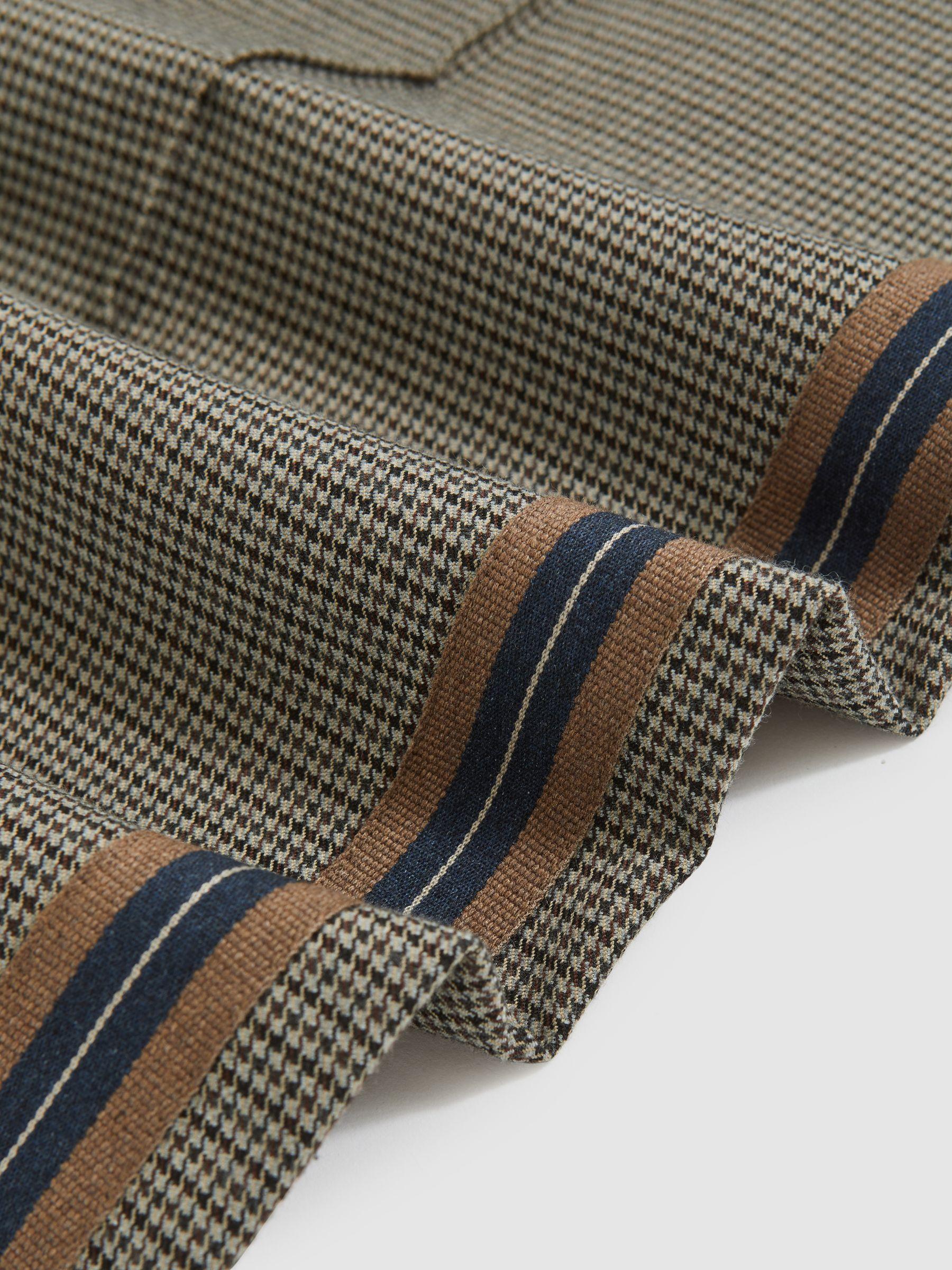 Side-Stripe Wide-Leg Check Trousers in Neutral Check Product Image