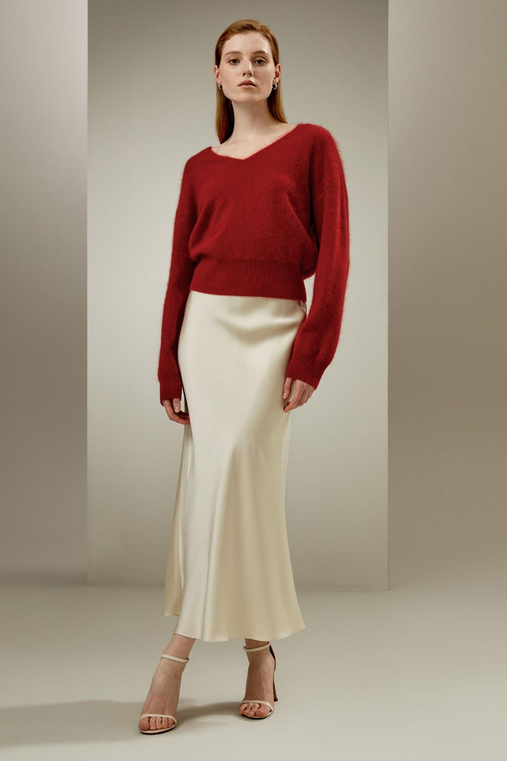 LILYSILK Skirt Silk Long - for Women - Lily White Luxurious Silk Charmeuse - Luxurious Flare Hem Skirt Petite 8 Product Image