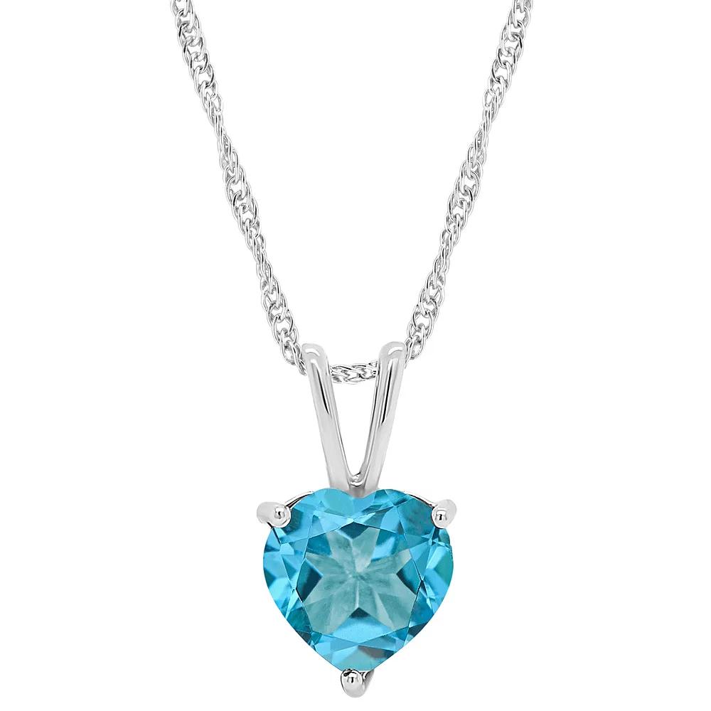 Alyson Layne Sterling Silver Gemstone Heart Pendant Necklace, Women's,  Product Image