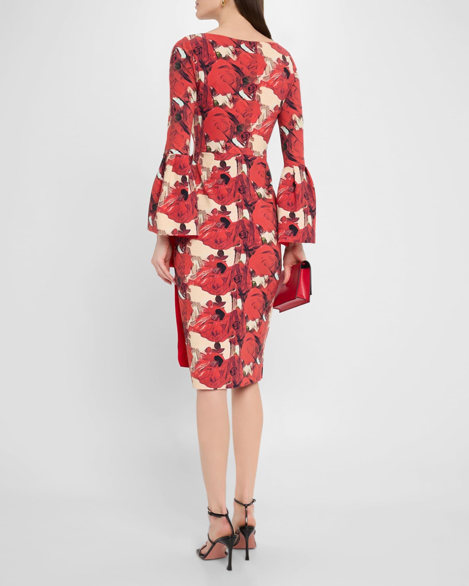 Ruched Floral-Print Bodycon Dress Product Image