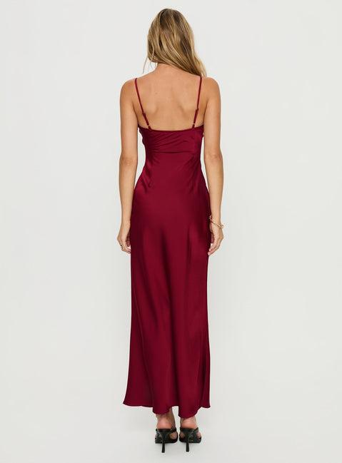 Engracia Sequin Maxi Dress Burgundy Product Image