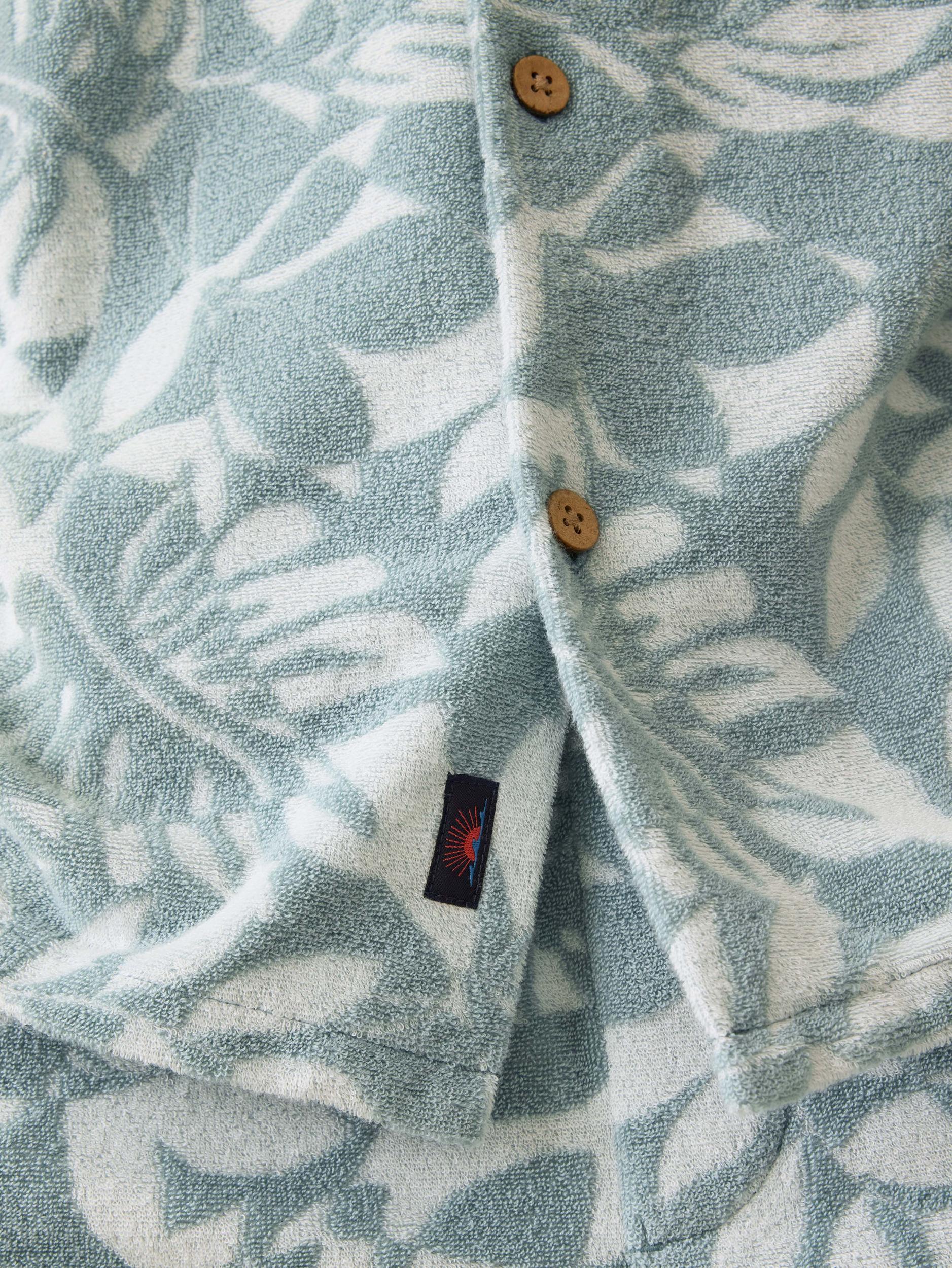 Short-Sleeve Cabana Towel Terry Shirt - Poolside Foliage Teal Male Product Image