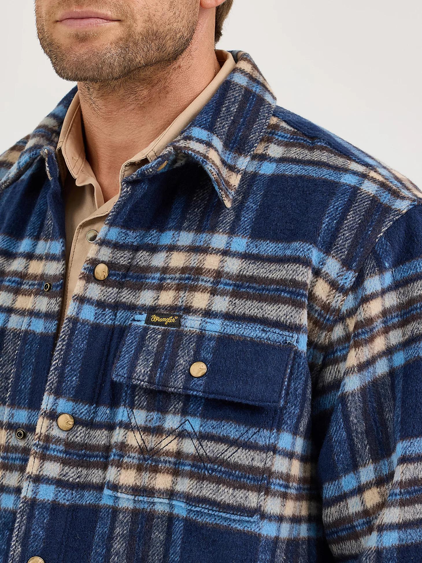 Men's Wrangler Quilt Lined Flannel Shirt Jacket Plaid Product Image