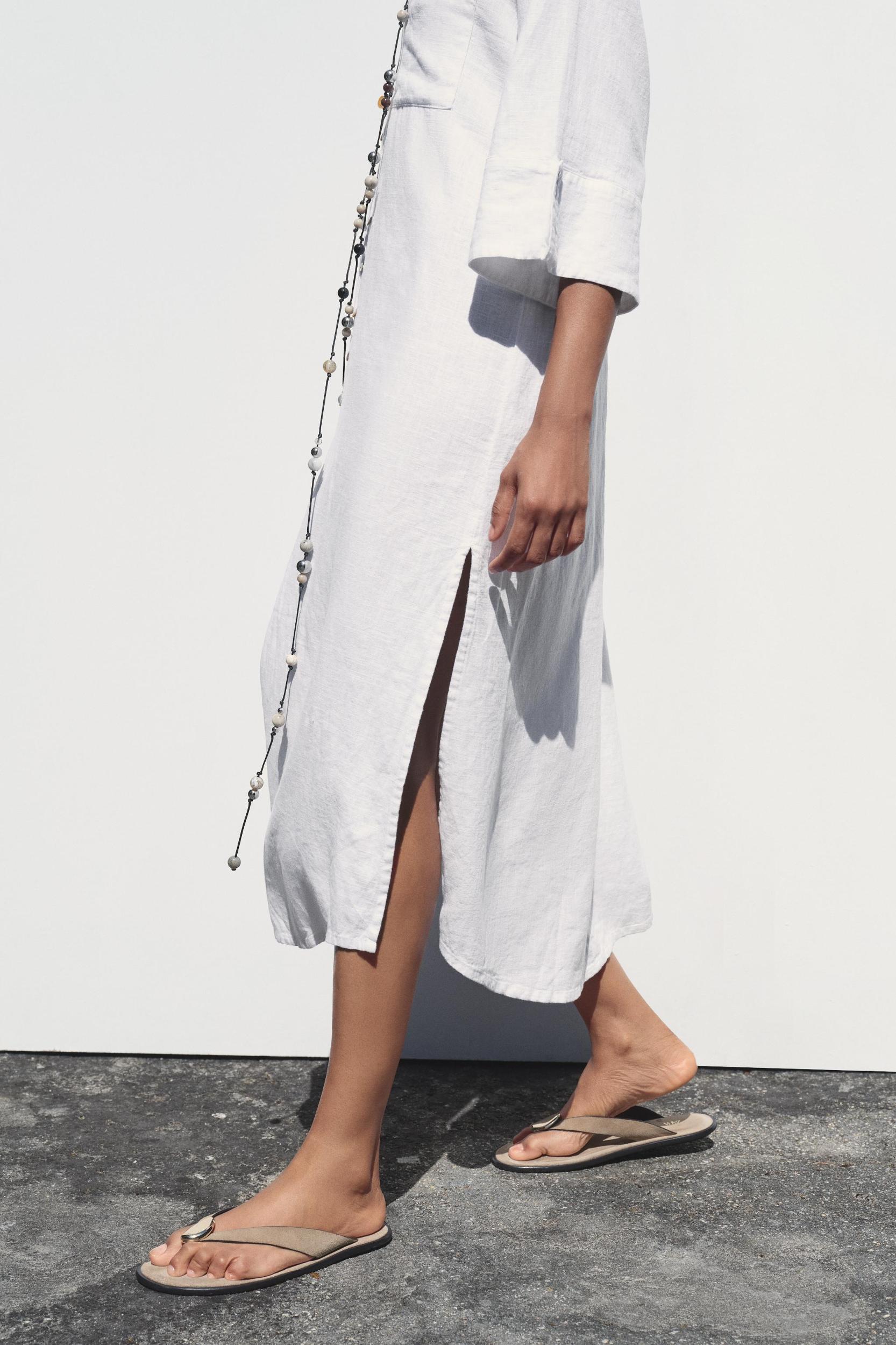 LINEN SHIRT DRESS Product Image