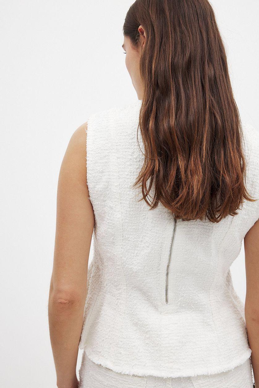 Structured Detail Denim Top Product Image