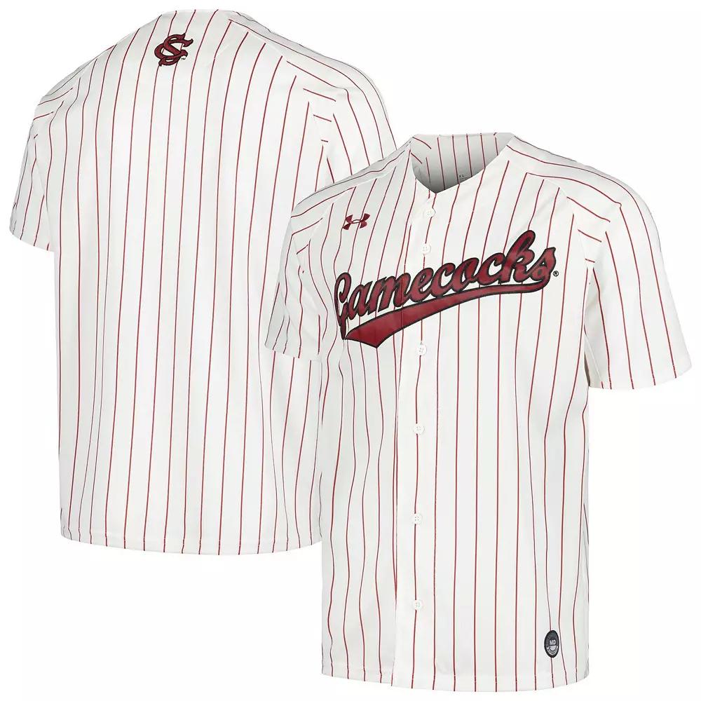 Men's Under Armour White South Carolina Gamecocks Softball V-Neck Jersey, Size: XL Product Image