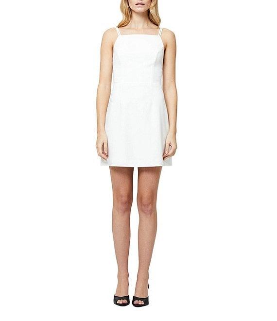 French Connection Whisper Square Neck Sleeveless Mini Dress Product Image