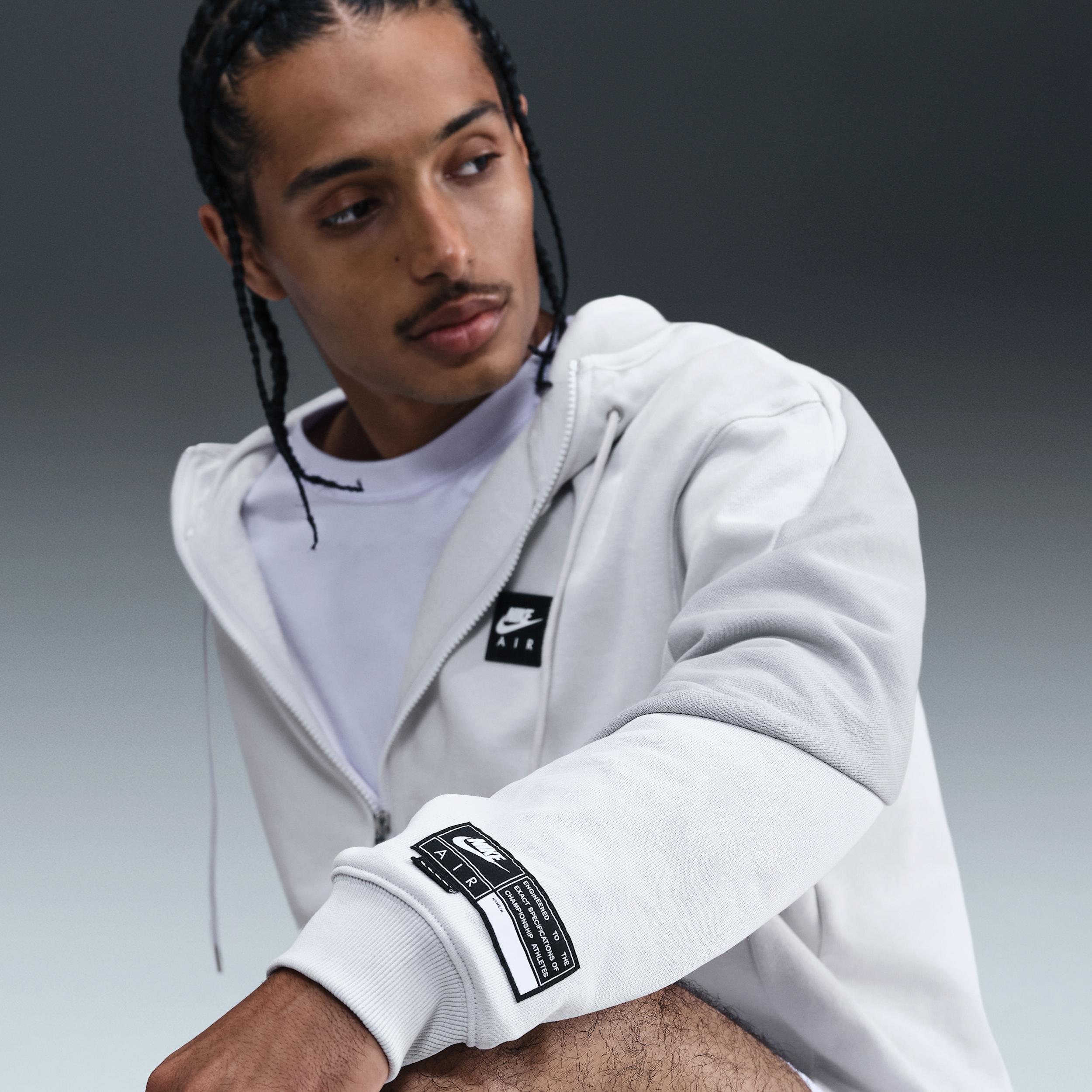 Nike Mens Nike Air Fleece Full Zip Hoodie BB - Mens Photon Dust/Light Smoke Grey Product Image