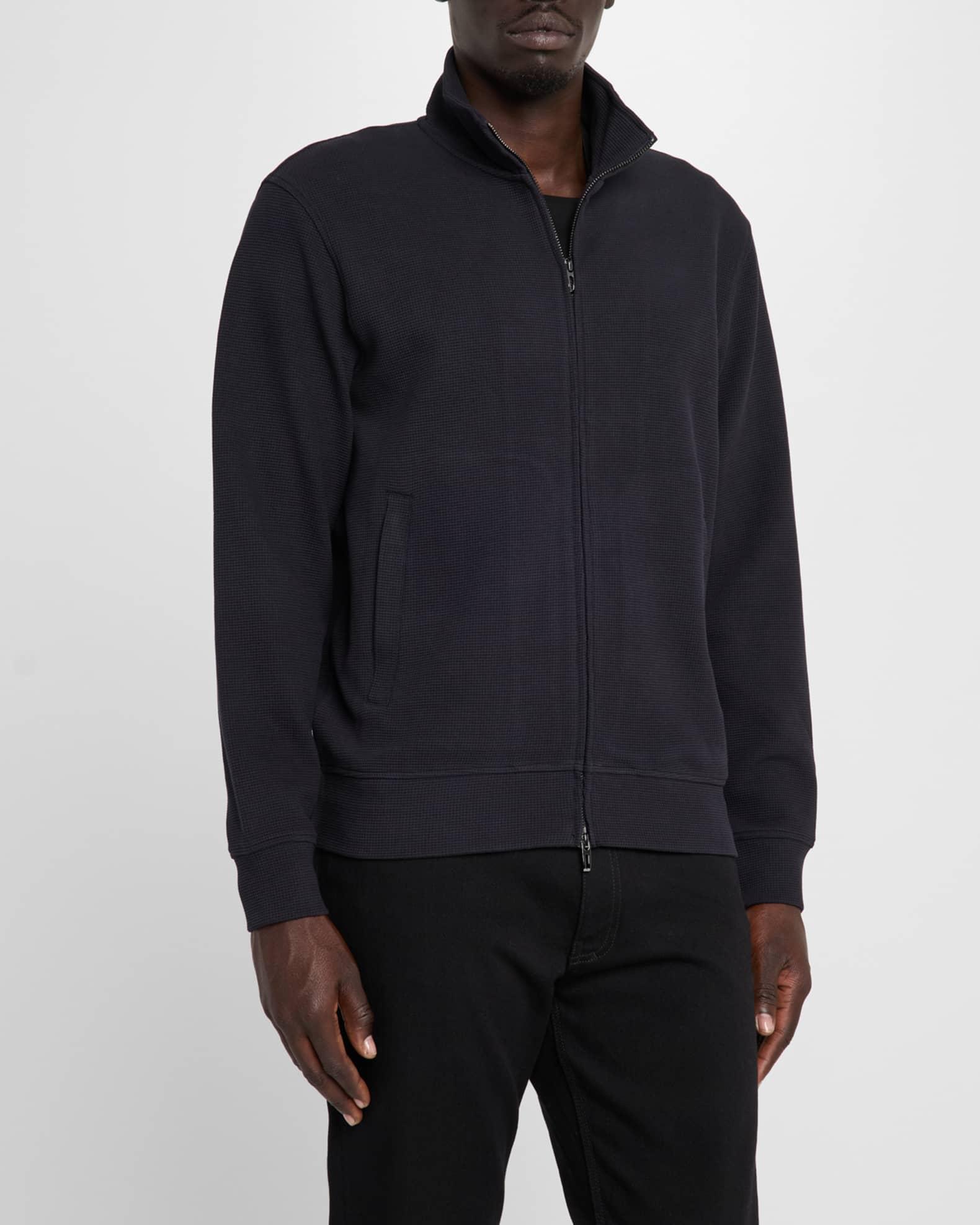 Men's Textured Cotton Full-Zip Sweater Jacket Product Image