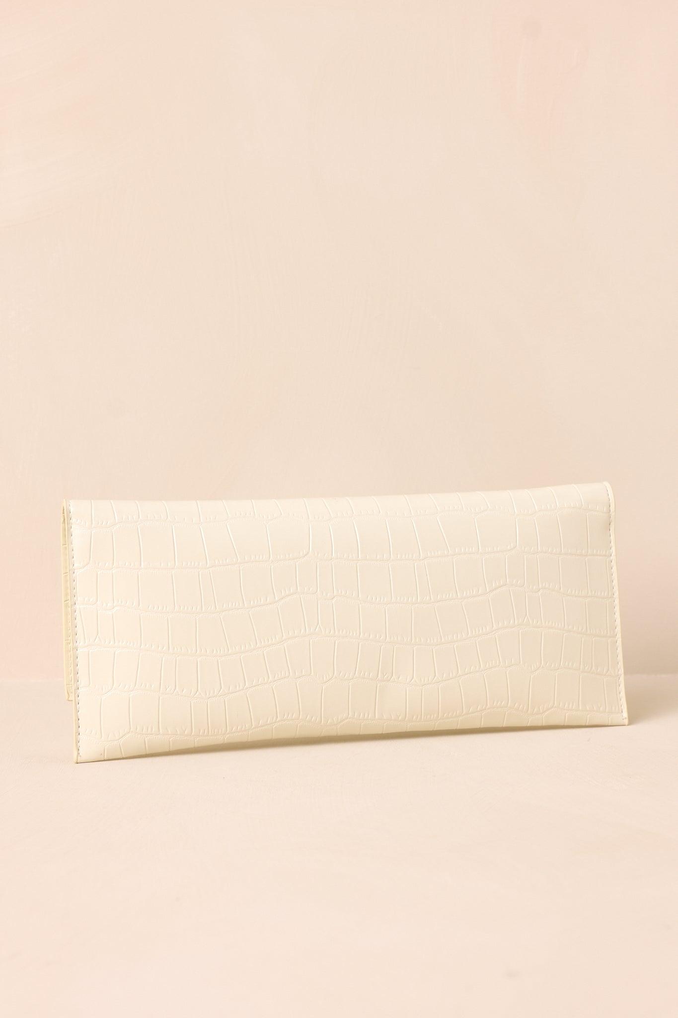 Spirit of Euphoria Ivory Faux Croc Clutch Product Image