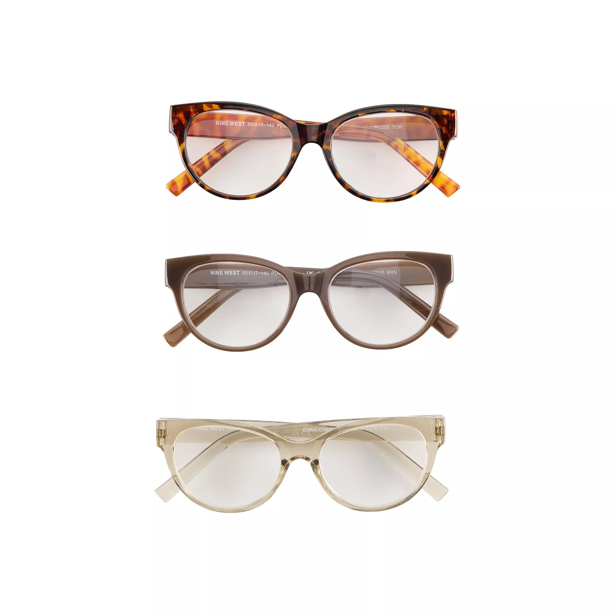 Women's Nine West 3-pk. 50mm Reading Glasses Set, Size: +2.50, Tort Brown Product Image