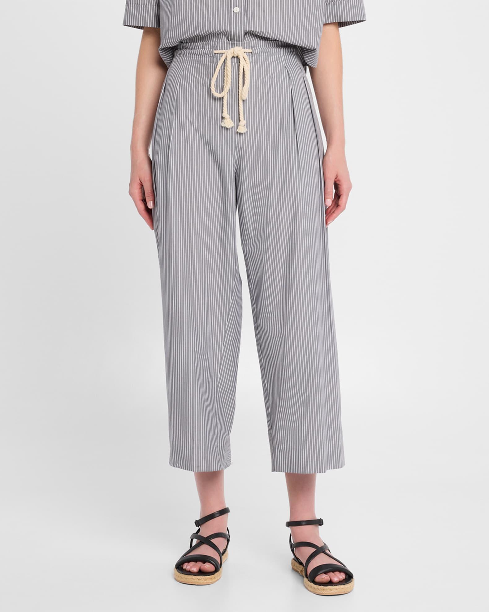 Railroad Stripe Pleated Drawstring Pants Product Image