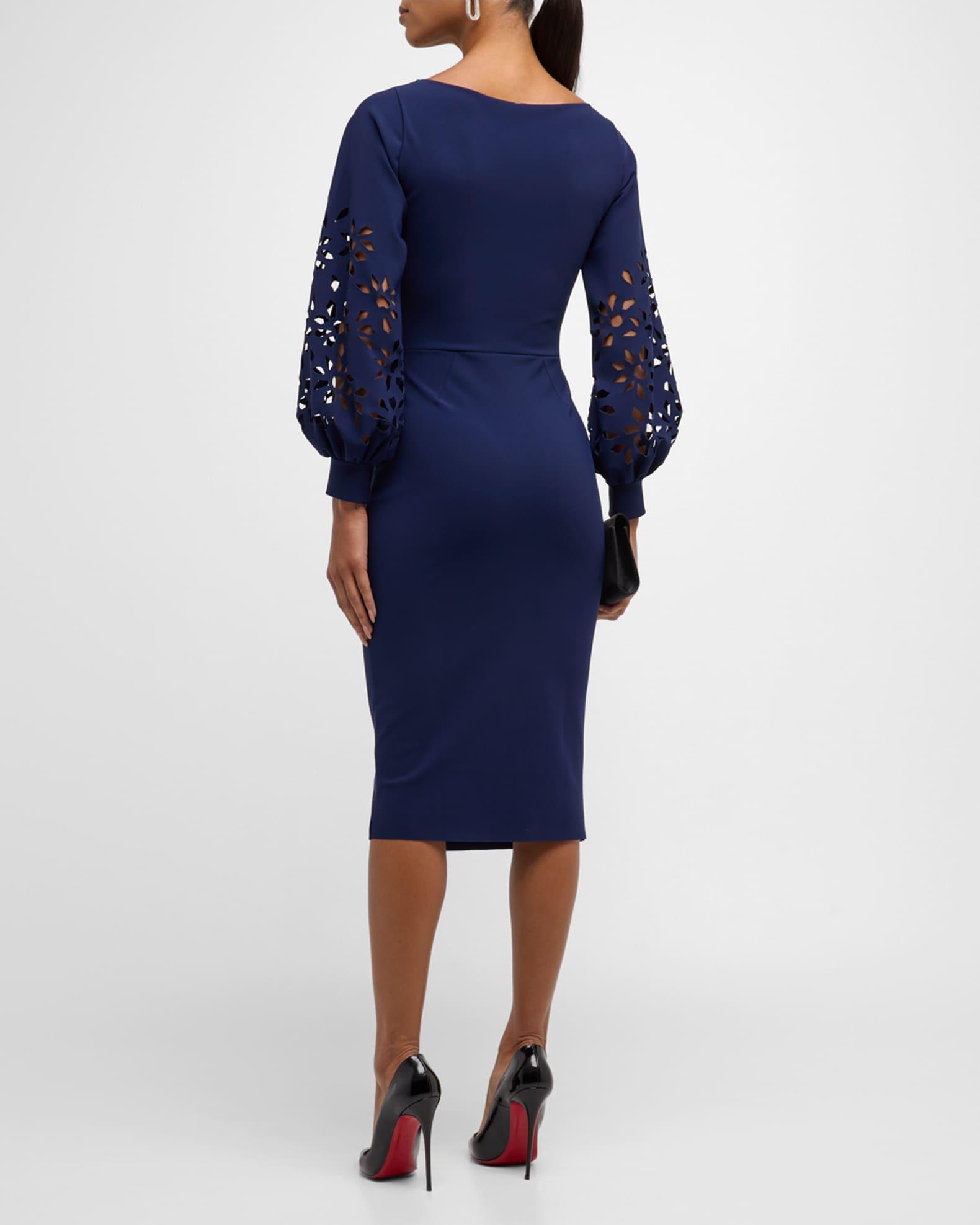 Gallilia Cutout Ruffle Sheath Midi Dress Product Image