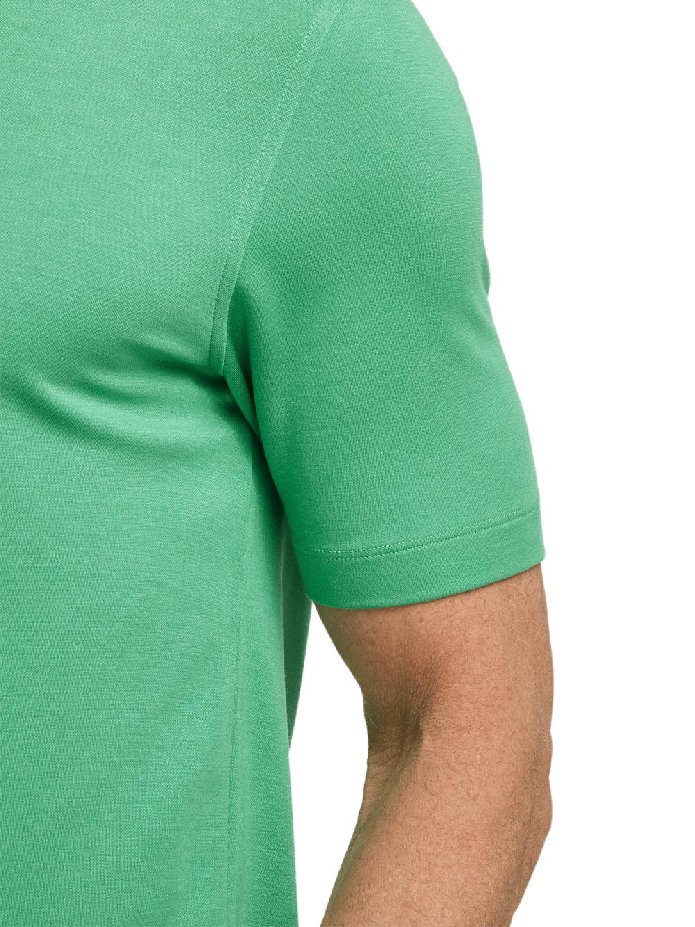 Lyocell Blend Quarter Zip Polo - Green Product Image