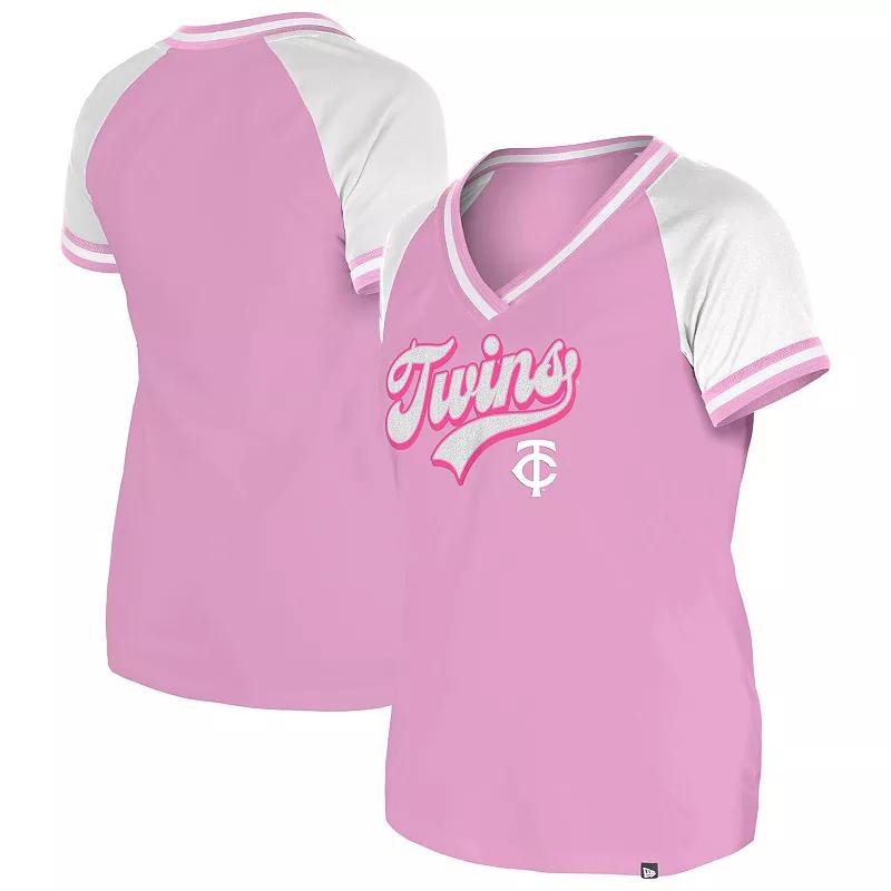 Women's New Era Light Pink Minnesota Twins Gameday V-Neck T-Shirt,  Product Image