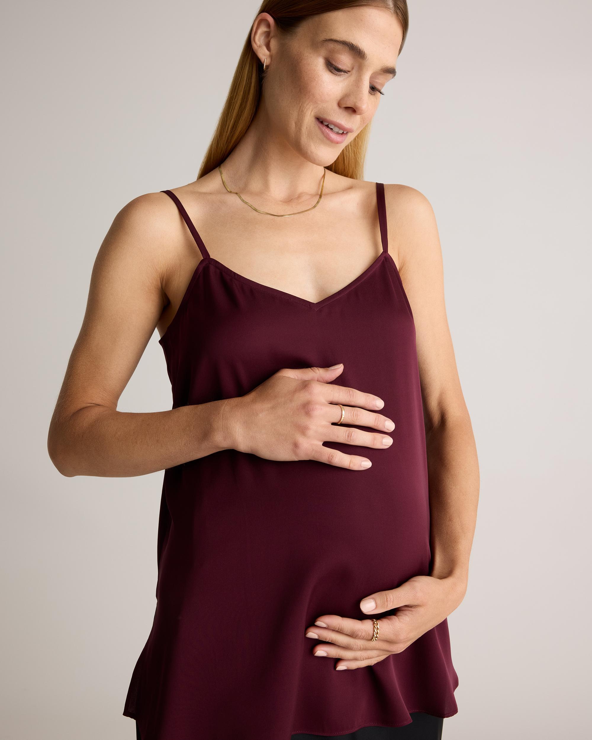 Quince | Women's Washable Stretch Silk V-Neck Maternity Cami Mulberry Silk Product Image