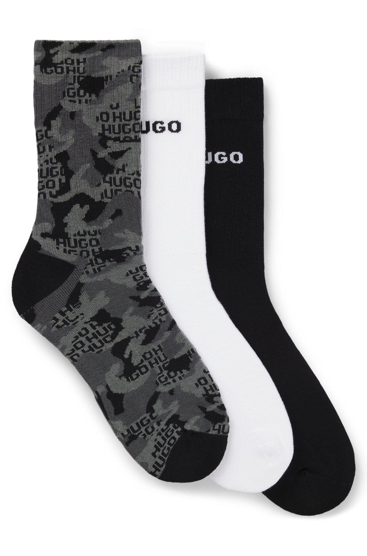 HUGO - Three-pack of short-length socks with logo details - Patterned Product Image