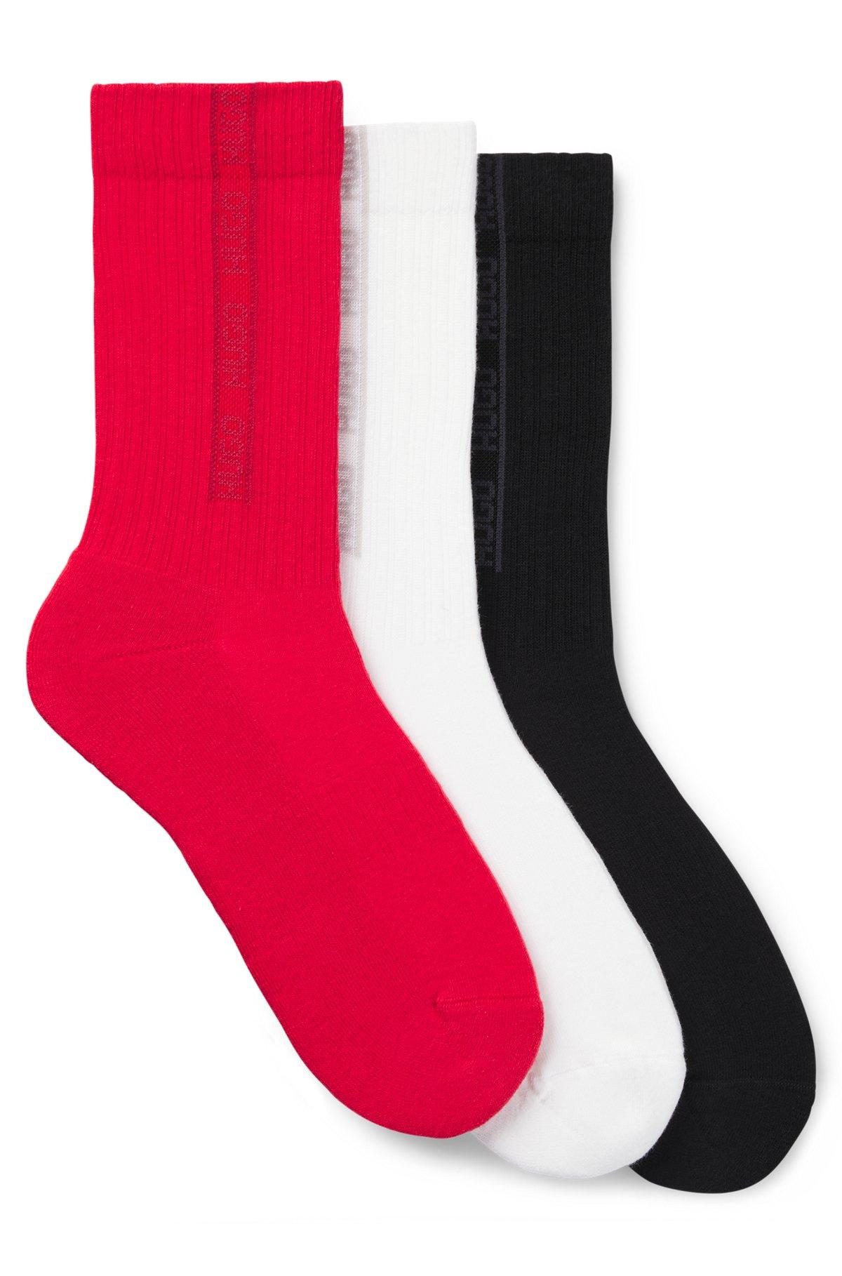 Three-pack of ribbed short socks with tonal logos Product Image