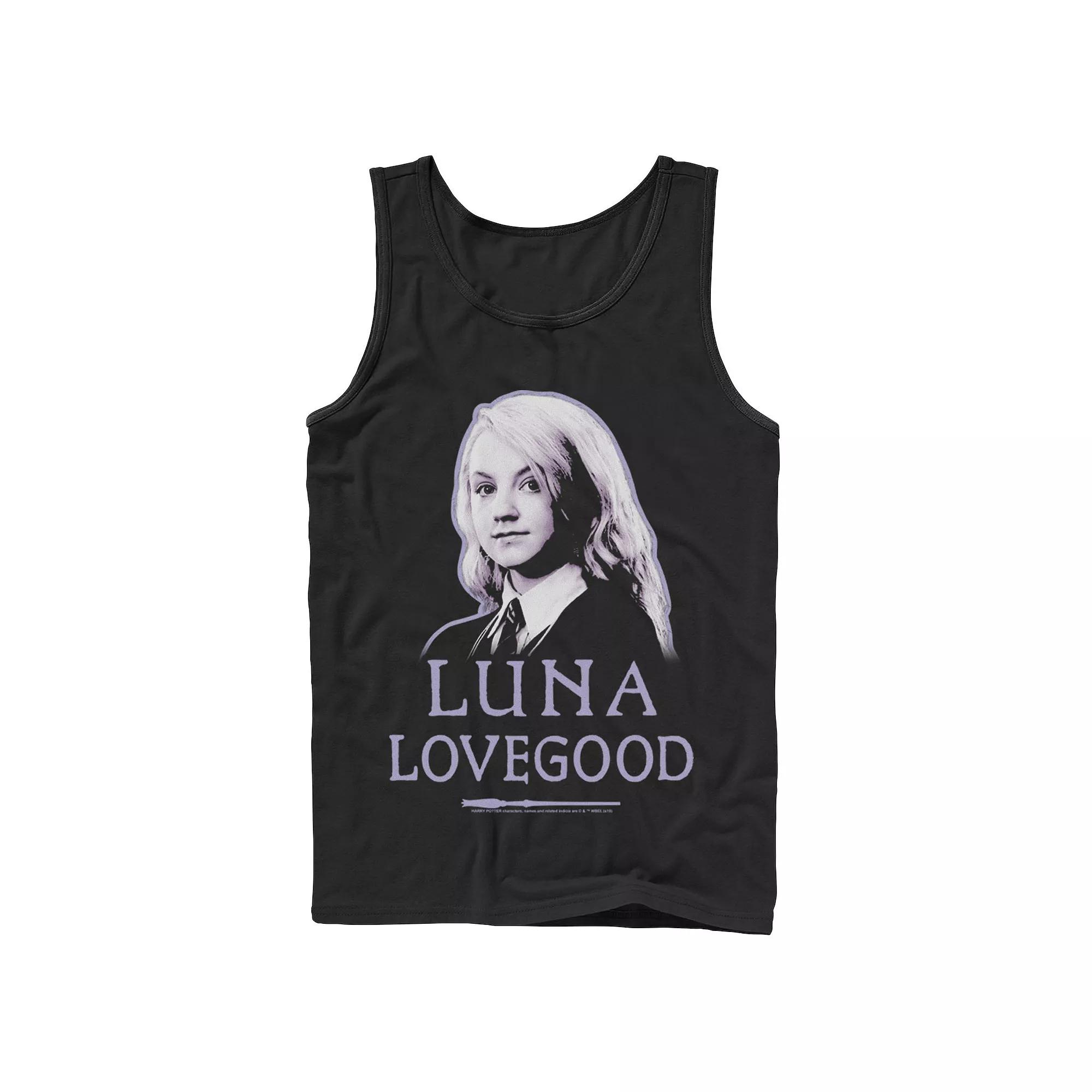 Men's Harry Potter Luna Lovegood Character Portrait Graphic Tank Top, Size: XL, Black Product Image