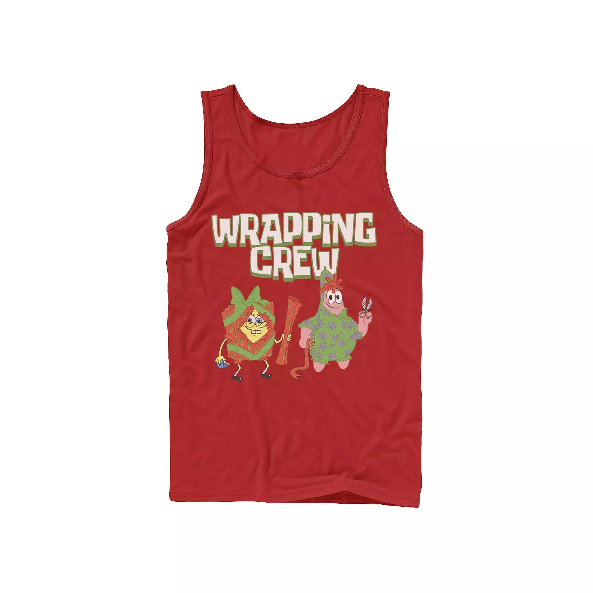 Men's Nickelodeon Spongebob Squarepants Patrick Wrapping Crew Christmas Graphic Tank Top,  Product Image