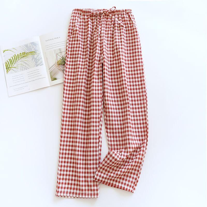 Couple Matching Plaid Pajama Pants (Various Designs) Product Image