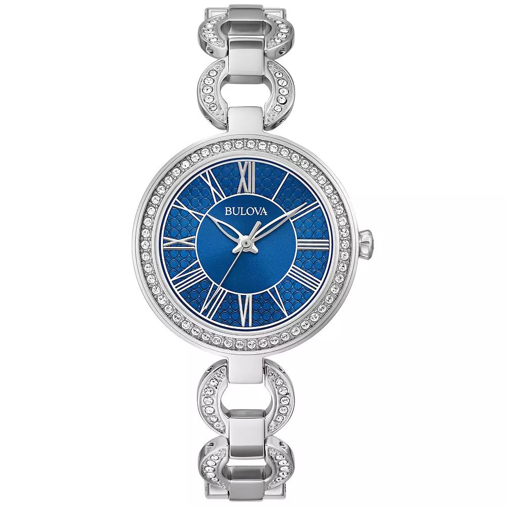 Bulova Womens Stainless Steel Crystal Accent Bracelet Watch Silver Product Image