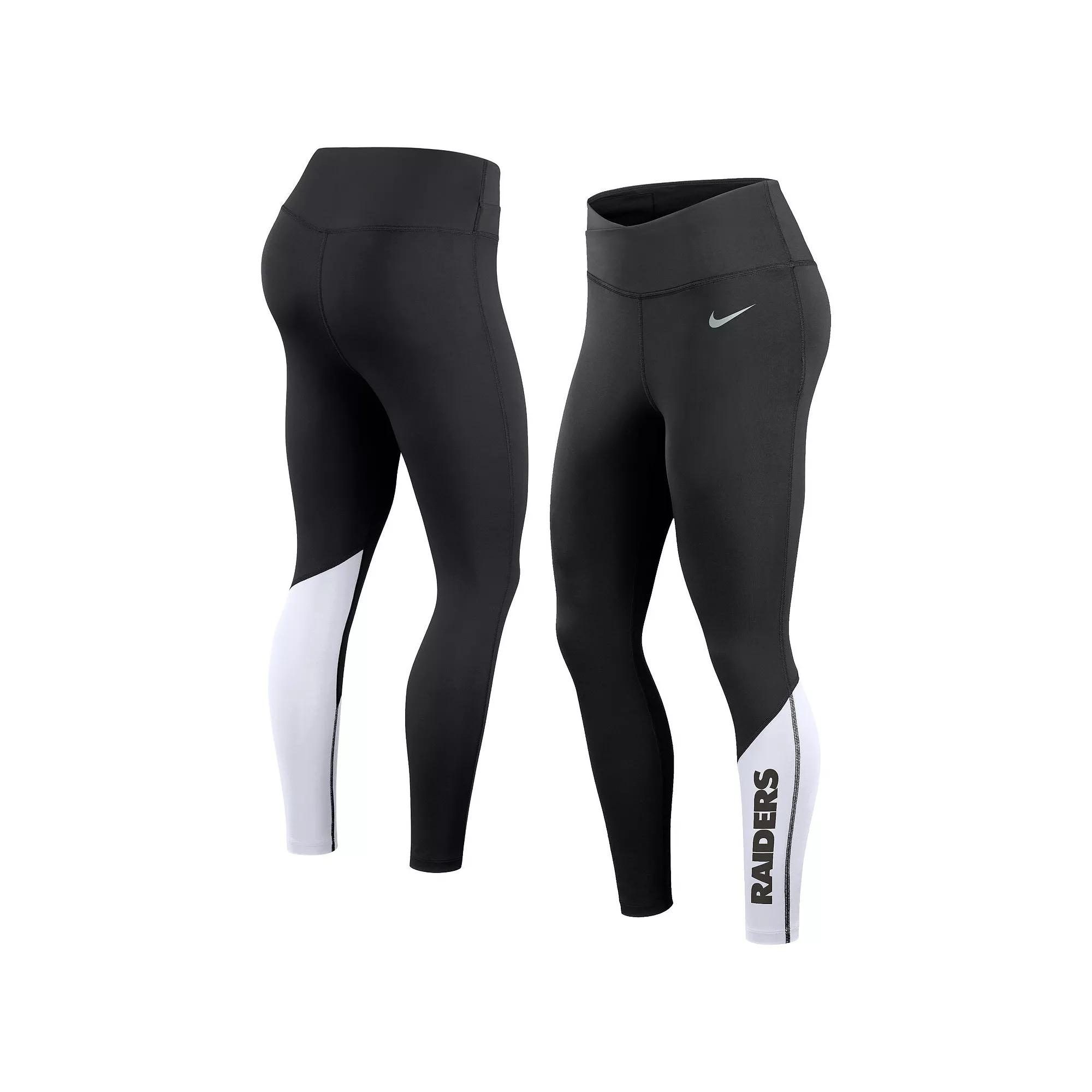 Women's Nike Black/White Las Vegas Raiders 7/8 Performance Leggings,  Product Image