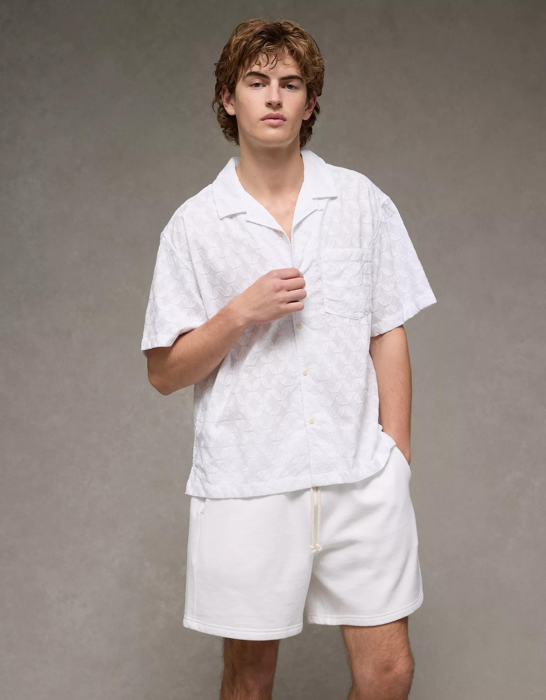 AE Poolside Textured Button-Up Shirt Product Image