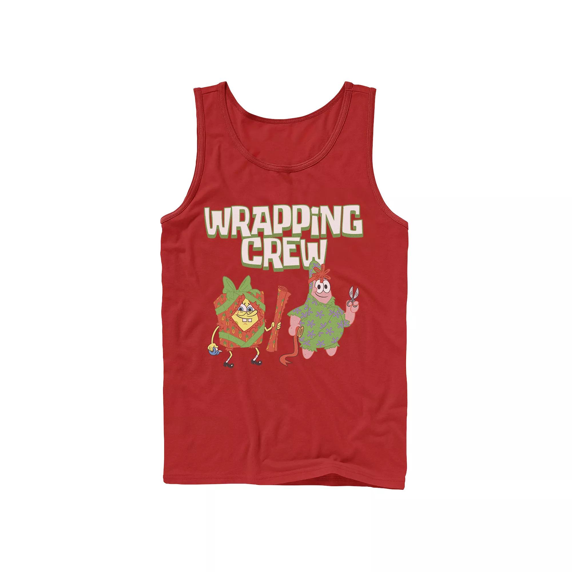 Men's Nickelodeon Spongebob Squarepants Patrick Wrapping Crew Christmas Graphic Tank Top,  Product Image