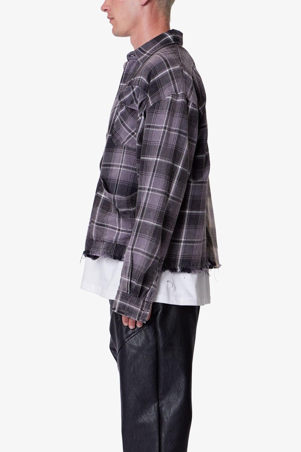 Mixed Flannel Shirt - Olive/Brown Product Image