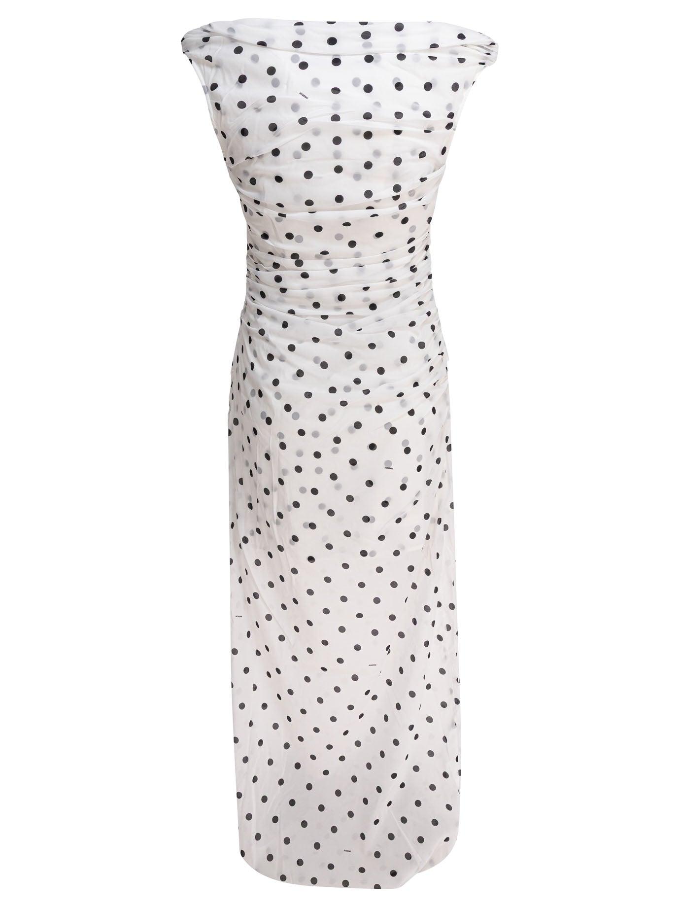 JACQUEMUS Women Rita Pois Long Dress In White Product Image