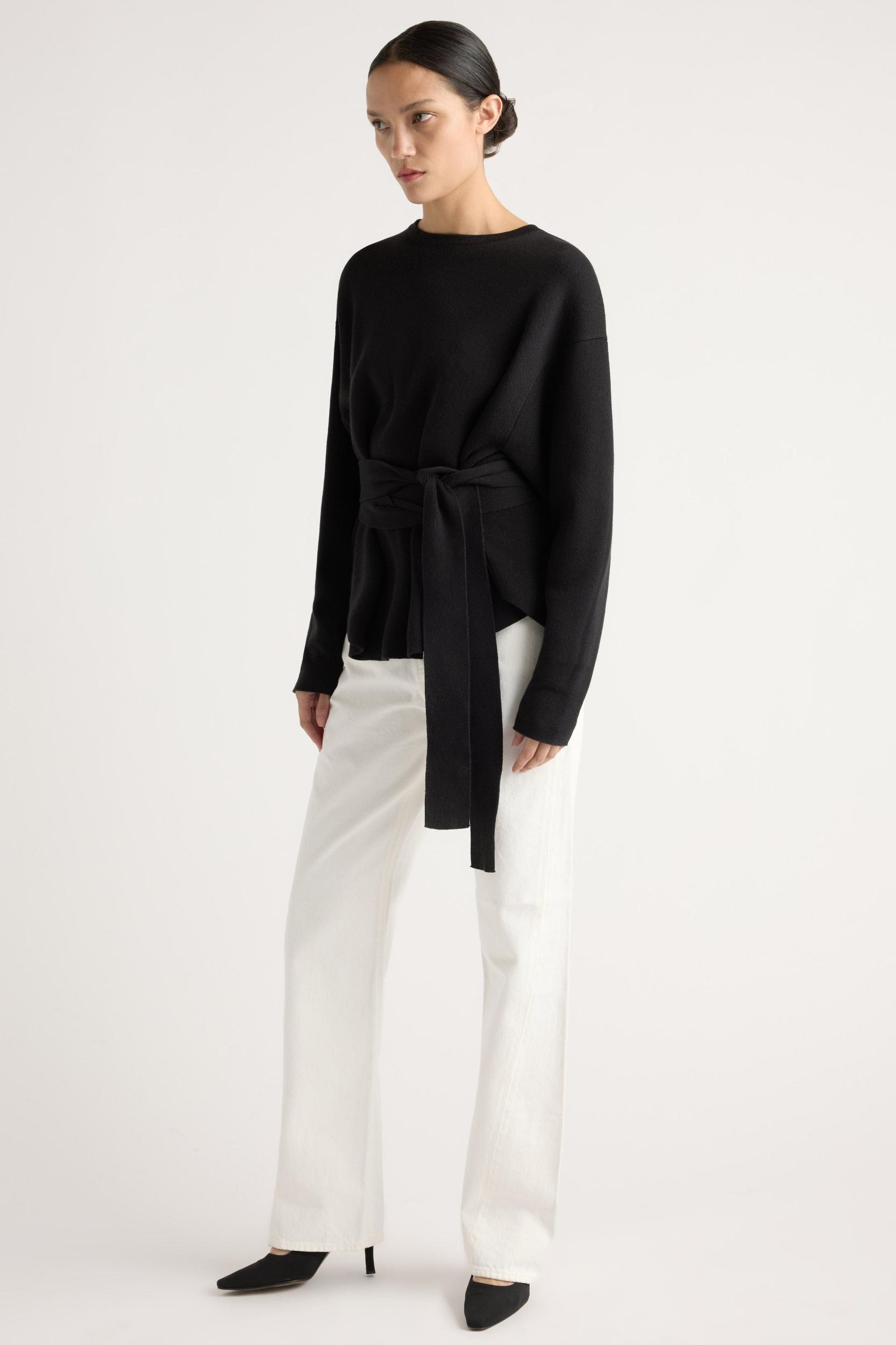 Nara Tie-Front Knit Sweater Product Image