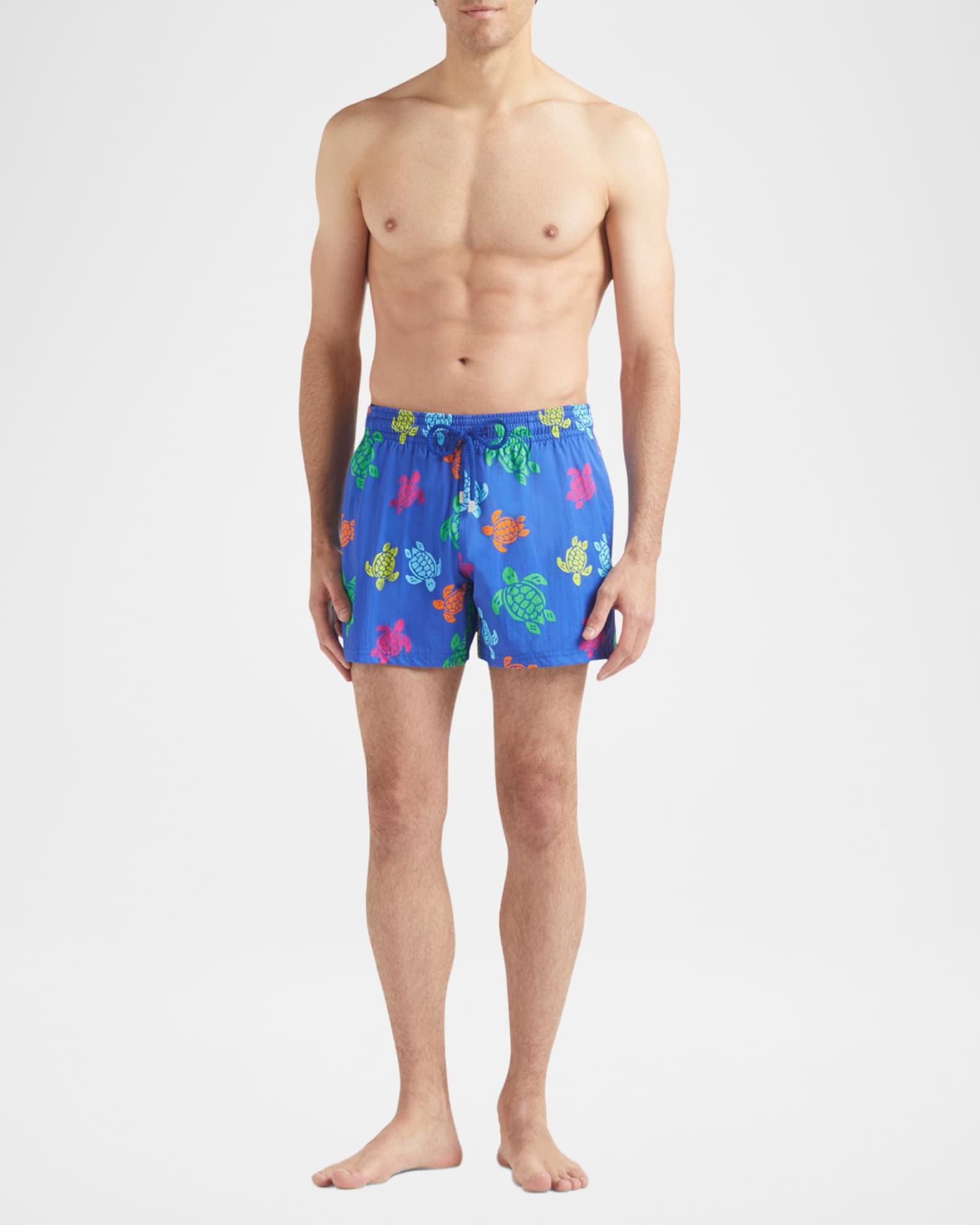 Men Stretch Multicolor Turtle Swim Trunks Product Image